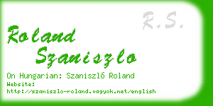 roland szaniszlo business card